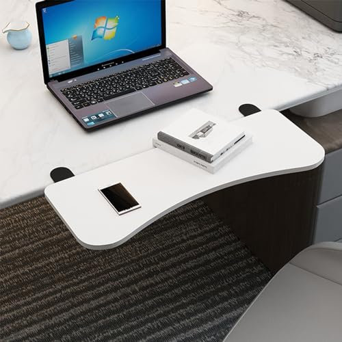 WASAJ 90° Foldable Desk Extender, Clamp-On Keyboard Drawer Tray, With Folding Shelf Brackets, Ergonomic Computer Elbow Arm Support Armrest Shelf Improve Comfort/Increase Desk Space