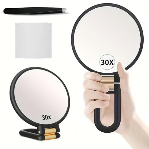 Scettar Miroir grossissant 30x, miroir grossissant, miroir de voyage, parfait pour les voyages et le maquillage