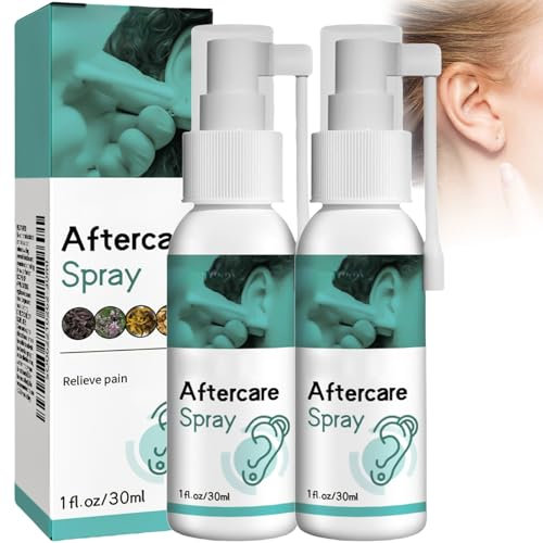 Piercing Cleaning Solution - Saline Solution Piercing, Sterile Saline - Cleaning Aftercare Fluid for Ear, Suitable for Ears, Nose, Tongue, Navel, Ear Care Mist - 2PCS