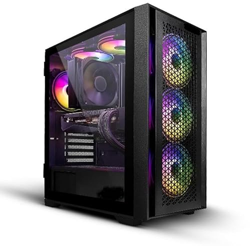 Computek Gaming PC Tower - AMD Ryzen 5 5500 - RTX 3050 6GB Graphics -16GB DDR4-256Gb SSD +1TB HDD Black RGB Gaming Case - WiFi - Windows 11 - High Performance
