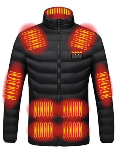 AACH Beheizte Jacke Damen Winter Heizjacke Ohne Kapuze Beheizbare Jacket Unisex Elektrischer Langärmelige Winterjacke Modische Casual Wärmejacke Outdoor Aktivitäten Heizmantel Wärme Pufferjacke