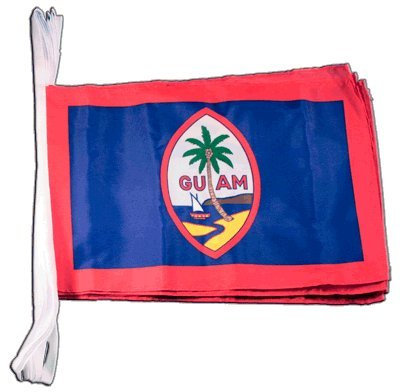 Fahnenkette Flaggen USA Guam 30x45cm, Länge 9 m