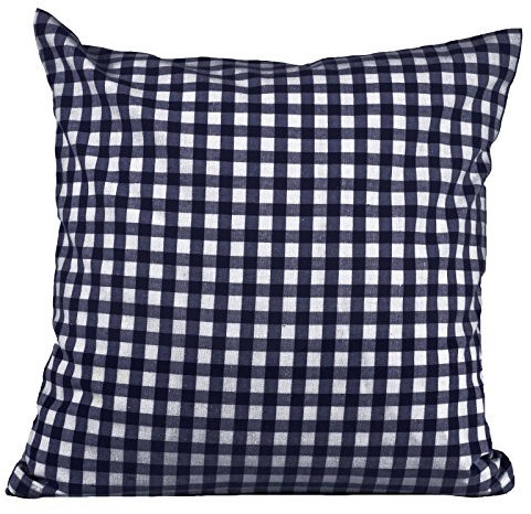 Hans-Textil-Shop Kissenbezug Karo 1x1 cm Reißverschluss - Kissenhülle, Kissen, Sofakissen, Kopfkissen, Dekokissen, Landhaus, Karomuster, Kariert (50x50 cm, Marine)