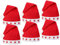 Alsino Nikolausmützen Weihnachtsmütze blinkend 6 Stück Set mit Batterien (Wm-15) - rot, Größe: Durchmesser 26 cm