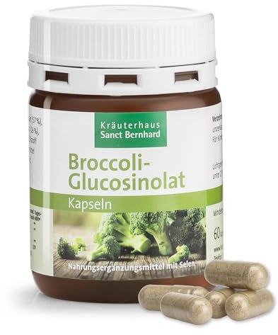 Sanct Bernhard Broccoli-Glucosinolat-Kapseln 100 mg | Meerrettich-Extrakt & Selen | 60 Kapseln