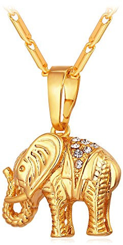 U7 Exquisite Elefant Charm Anhänger Halskette 18K vergoldeten Tierform mit eingelegten Strasse Schmuck Geschenk
