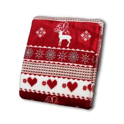 Unique Living - Winter - Fleece - Plaid - Kuscheldecke - 130x160 cm - Rot