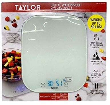 Taylor Digital Waterproof Kitchen Scale Weighs up to 30 LB