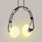 YOXANG Pendant Light Fitting Creative LED Pendant Lighting Ceiling Modern Iron Adjust Headphone Shape Hanging Lights for Dining Room Bedroom Glass Chandeliers Ceiling Lights 2×G4 Bulb Included (Black)