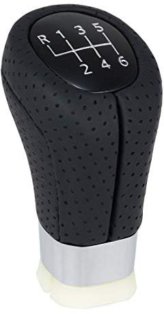 L&P A276-13 Schaltknauf Knauf Leder Schwarz perforiert 6 Gang kompatibel mit BMW BMW 1er e81 e82 e87 e88 3er e90 e91 e92 e93 5er e39 e60 e61 Schalthebel Knauf Plug Play Ersatzteil Schaltknopf