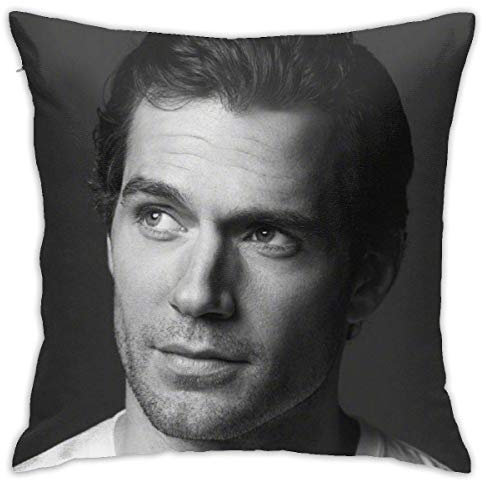 HCKZ Henry Cavill Kissenbezug Fashion Square Kissenbezug Dekorative Überwurfkissenbezug für Weihnachten Geburtstagsgeschenk 18in18in