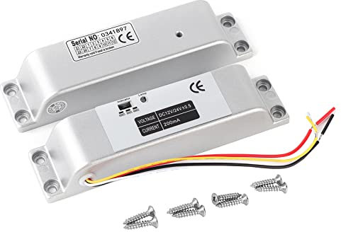 Lazmin Cerradura eléctrica de Puerta abatible, DC12V 1000KG Puerta de inducción magnética Control de Acceso de Entrada Sistemas de Seguridad para el hogar, para Puertas de Madera/Metal