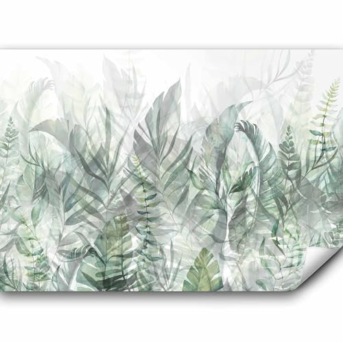murando - Vlies Fototapete grüne Blätter 400x280cm Pflanzen Motiv Tapete Wandtapete XXL Moderne Wanddeko Design Mustertapete Wand Dekoration Wohnzimmer Schlafzimmer Büro Flur Efeu Natur Floral Muster