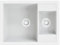 vidaXL Fregadero de Cocina Doble Seno con Rebosadero Granito Eliminar Restos Profundidad Extra Montaje por Encima Empotrado Debajo Decoración Blanco