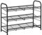 SONGMICS Schuhregal mit 3 Ablagen, stapelbarer Schuh-Organizer, für bis zu 12 Paar Schuhe, aus Stahl, 68,5 x 27,5 x 49,5 cm, für High Heels, Turnschuhe, Hausschuhe, schwarz LMR066B01