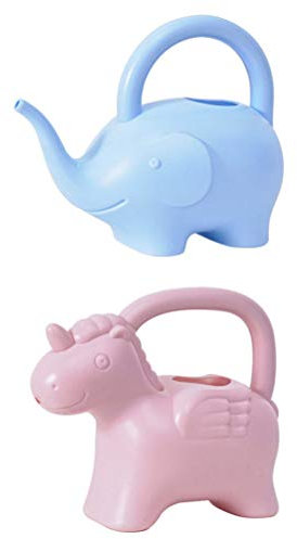 BESPORTBLE Gießkanne Elefant Einhorn Design Cartoon Garten Outdoor Bewässerung Blumengießkanne für Indoor Outdoor Blumentöpfe Blumenvase Bonsai Pflanzer 2 Stück Rosa Blau