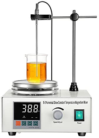 KKTECT Agitateur magnétique 200W 1000ML avec Affichage numérique de la température et réglage de la Vitesse Mélangeur magnétique avec Plaque chauffante et Barre d'agitation magnétique