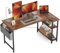 CubiCubi Computertisch mit Ablagefächern, 140cm Schreibtisch Kleiner L-förmiger Eckschreibtisch mit Regalen, Umkehrbarer Computertisch Schreibtisch mit Bücherregal, Braun