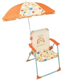 Fun House FRUITY'S - Sedia Pieghevole per Bambini, con ombrellone, Ø 65 cm, Altezza 53 x Larghezza 39 x profondità 39 cm, Licenza Ufficiale | mobili da Esterno | Sedia per Bambini Spiaggia Estiva |