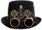 COSDREAMER Steampunk Top Hüte Goggle Gear Hut für Damen und Herren Gr. medium, Schwarz (L, Schwarz)