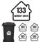 Stickers Limited Personalised Bin Sticker Pack of 4 (140 x 150mm) Waterproof Multicolour Dustbin Sticker with House Design PBN11
