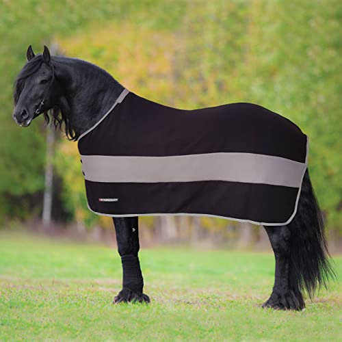 Horsenjoy Abschwitzdecke Jasmine Fleecedecke (135 cm, schwarz-grau)