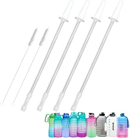 Yajimsa Reusable Straw, Straws Replacement - Adjustable Reusable Straws for 128 oz Jug, 64 oz Jug, 1/Half Gallon Water Bottles