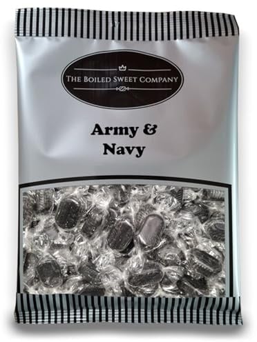 The Boiled Sweet Company® Army and Navy 1kg - Traditional Boiled Sweets - Individually Wrapped Liquorice Lozenges - 1 Kilo Bulk bag - Perfect Boiled Sweets Gift