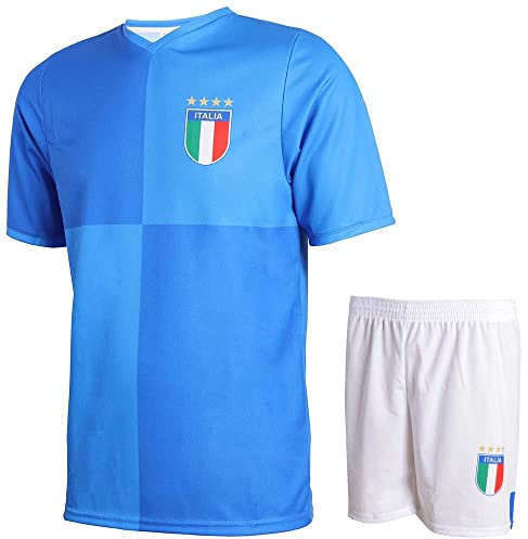 Italien Fußball Trikot Set Heim 2024-2025 - Kinder und Erwachsene - Jungen - Sportsachen - Geschenk - Sport t Shirt - Sportbekleidung - Größe S