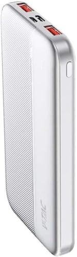 V-TAC Power Bank 10000 mAh con Ricarica Rapida PD 22.5W - PowerBank Batteria Esterna Sottile con Porta USB Type-C e 2 Porte USB-A - Compatibile iPhone, iPad, Samsung, iPad, Xiaomi - Bianco