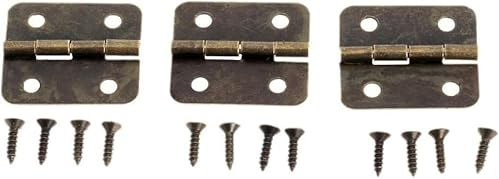 Scharniere, 12 Stück, 30 x 26 mm, antike Türscharniere for Holz, Schrank, Schublade, Schmuckkästchen, Eisen, Bronze, Puppenhaus, Möbelscharnier, Möbelbeschläge, Scharniere