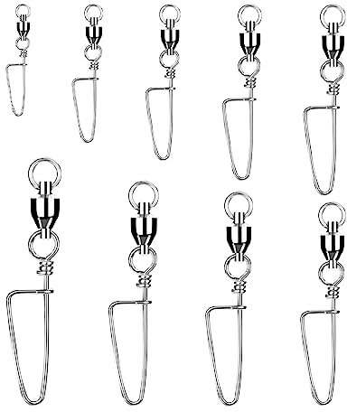 CDIYTOOL Hochfeste Angeln Snap Wirbel, Edelstahl Duo-Lock Snap Angelschnur Anschlüsse, Korrosionsbeständigkeit Kugellager Angeln Wirbel für Süßwasser Salzwasser