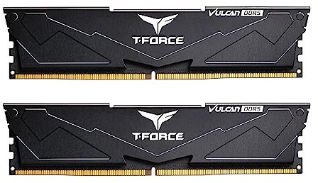 TEAMGROUP T-Force Vulcan - Módulo de memoria RAM DDR5 de 32 GB (2 x 16 GB) 6400 MHz (PC5-51200) CL32 para chipset serie 600 700 XMP 3.0 negro FLBD532G6400HC32ADC01