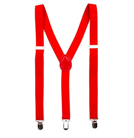 TrendandStylez Hosenträger, leuchtendes Rot, 2,5 x 50-90cm, für Damen und Herren, Kostüm Accessoire, bis 195cm Körpergröße