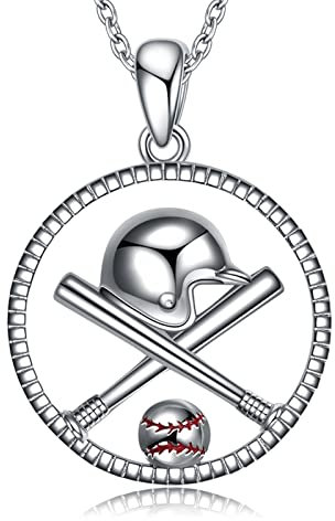 YFN Baseball-Halskette für Frauen Männer Sterling Silber Sport Anhänger (baseball)
