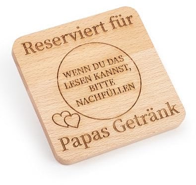 LAOYE Geschenk für Papa Personalisierte Geschenk für Vater Geburtstag Männer Papa Untersetzer Holz Lustige Männer Vatertagsgeschenk