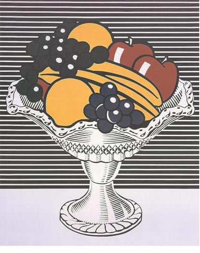 ZENCIX Roy Lichtenstein Poster, Moderne Wandkunst, „Stillleben mit Kristallschale“, Leinwandgemälde, Roy Lichtenstein, Drucke, Heimdekoration, Bilder, 50 x 70 cm, ohne Rahmen