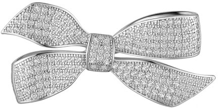 LEGENTLISUR Brosche Damen Nette Zirkonia Bow Brosche Schleife Kristall Elegante Schmuck für Frauen und Mädchen(Silber)