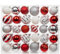 Oairse 60 Pcs Christmas Baubles Set - White & Red Shatterproof Christmas Ball Ornaments for Xmas Home Winter Wedding Holiday Party Decor