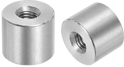 sourcing map M8 runde Verbindungsmuttern, 304 Edelstahl, Kupplungsmutter, 15 mm Länge, Hülsenstange, Bolzenmutter für Halterung, M8 x 15 x 20 mm, 5 Stück