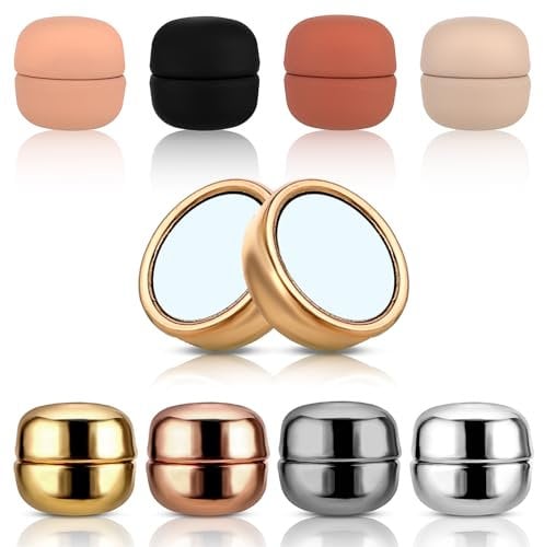 Sibba 8 Paar Hijab Magneten Nadeln Knöpfe Vielseitig Schalverschluss Nadellose Brosche Starke Magnetische Kleine Hijab Pins Ohne Nähen Keine Lochstifte Broschen für Damen Frauen Kleidung Schals Bluse