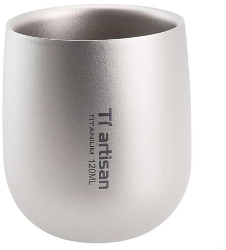 Double Wall Camping Mug,120Ml Titanium Insulated Water Cup For Outdoor Camping Hiking Backpacking Home Office