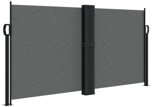 vidaXL Auvent Latéral Rétractable, Brise-Vue de Jardin, Écran de Protection, Écran de Balcon Terrasse Arrière-Cour Extérieur, Anthracite 120x1000 cm
