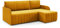 LIKMA Slim Ecksofa L-Form 208 cm Senf Moderne Sofas & Couches - Velvet Sofa mit Schlaffunktion - Schlafsofa mit Bettkasten - Wohnlandschaft mit Bettzeugbehälter Stoff: Trinity 26