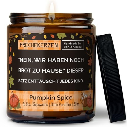 Lustige Duftkerze mit Spruch für Mama & Papa | Handgemacht aus Sojawachs | In Geschenkbox | Originelles Valentinsgeschenk für Eltern, Vater, Vatertag, Mutter, Muttertag |Pumpkin Spice