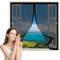 Zanzariera per Finestra 56 x 165 cm Anti Insetti, Traspirante, Rete Fine Tenda Calamita Zanzariere Chiusura Automatica, con Nastro Adesivo per Finestra, Nero