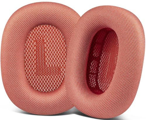 SOPROM Cuscinetti auricolari di ricambio per cuffie Airpods Max, cuscinetti auricolari con tessuto a rete resistente, schiuma più morbida, rosa
