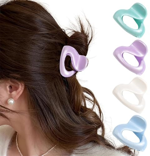 SSKHE Set de 4 Pinces à Cheveux,Pinces à Cheveux en Nacre,Pinces à Cheveux Chic et Tendance pour Femmes et Filles,Pinces à Griffes,Parfaites pour un Look Quotidien et des Occasions Spéciales