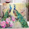 Decke Grün Flauschige Decke Mit Aufdruck Warm Weich 220 x 240 cm Superweiche Decken Überwurfdecke Fürs Bett Gemütliche Sofadecke Orientalische Kunstpfauenfedern