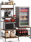 Portin Fridge Cabinet - Bar Cabinet with Fridge, Coffee Bar with Mini Fridge Space, Microwave Stand with Storage Cabinet - Kitchen Shelf